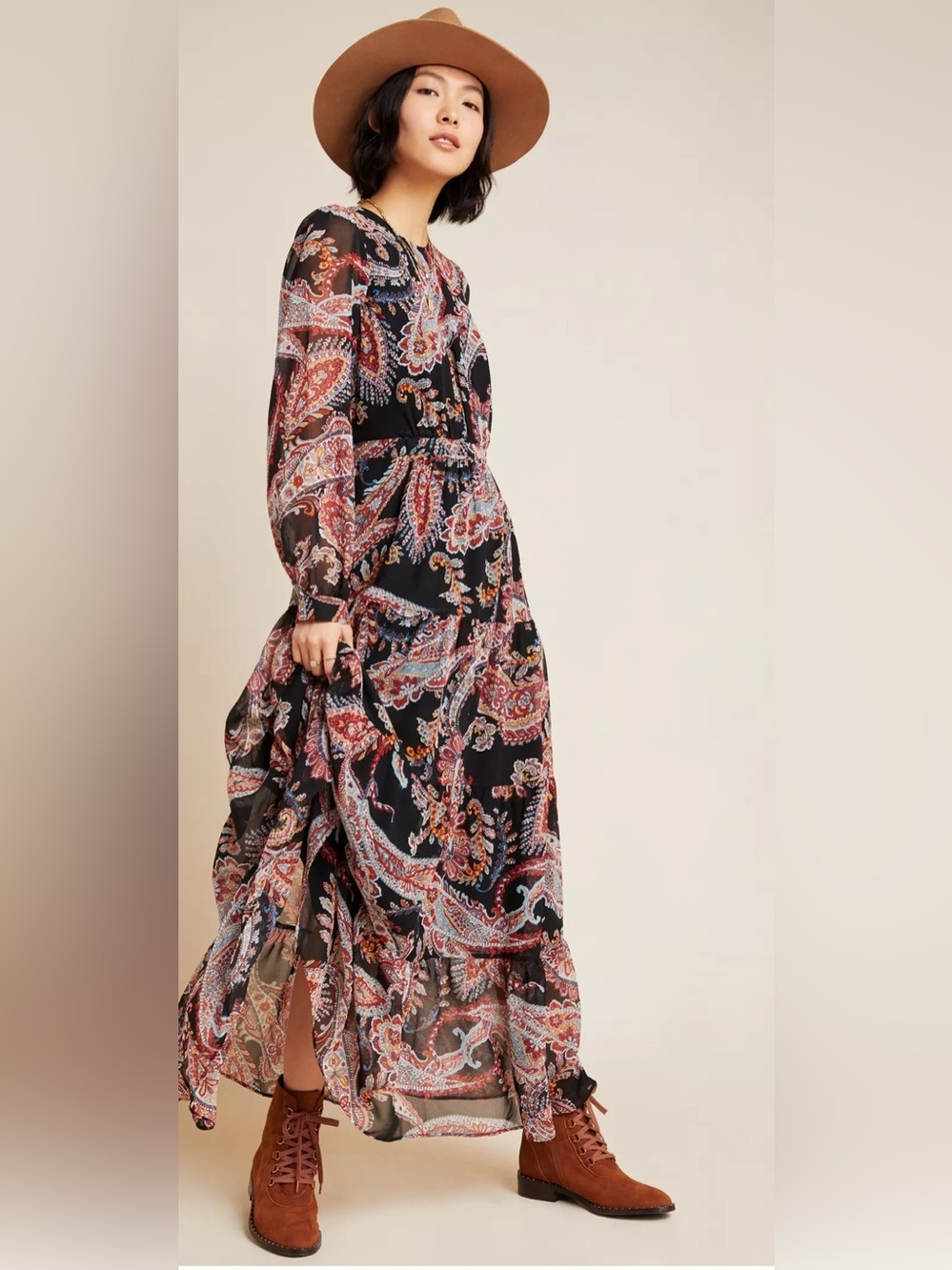 Anthropologie Paisley Maxi Dress 12 - Picture 4 of 10